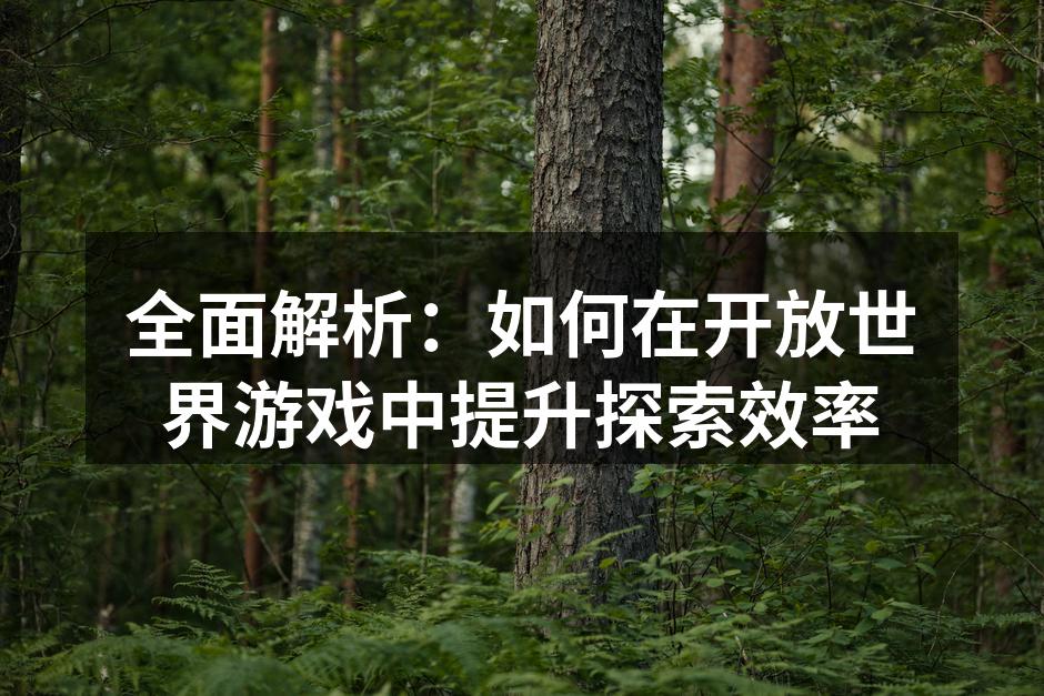 全面解析：如何在开放世界游戏中提升探索效